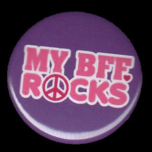 My BFF Rocks on Purple Background, 1 Inch BFF Button Badge Pinback - 2132