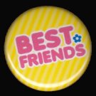 Best Friends on Yellow Background, 1 Inch BFF Button Badge Pinback - 2139