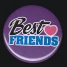 Best Friends on Purple Background, 1 Inch BFF Button Badge Pinback - 2145