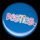 Besties on Blue Background, 1 Inch BFF Button Badge Pinback - 2151