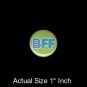 BFF on Green Polka Dot Background, 1 Inch Friendship Button Badge Pinback - 2154