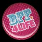 BFF 4 Life on Hot Pink Polka Dot Background, 1 Inch Friendship Button Badge Pinback - 2158