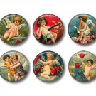 Vintage Valentine's Day Graphics, 12 1 Inch Pinback Buttons - Set 1