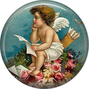 Vintage Valentine's Day Graphics 1 Inch Pinback Button Badge - 2088