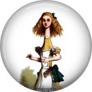 Curiouser and Curiouser, Classic Alice in Wonderland 1 Inch Button Badge Pin - 0052