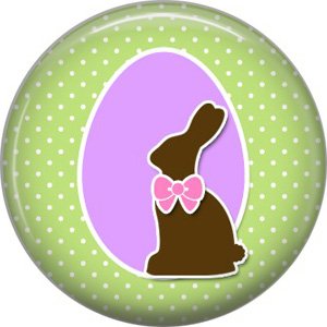 Bunny Love, Easter 1 Inch Button Badge Pin Pinback Button - 2041