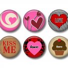 Wild Love Valentine's Day 12 1 Inch Pinback Button Badge Pins - Set 1