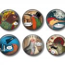 Talking Birds Set of 12 1 Inch Scrapbooking Flair Medallions - Set 2