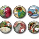 Talking Birds Set of 12 1 Inch Pinback Button Badge Pins - Set 1
