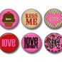 Wild Love Valentine's Day 12 1 Inch Pinback Button Badge Pins - Set 3