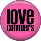 Wild Love Pink Love Conquers Valentine's Day 1 Inch Pinback Button Badge Pin - 2144