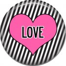 Wild Love Pink and Black Valentine's Day 1 Inch Pinback Button Badge Pin - 2150