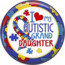 I Love my Autistic Grand Daughter Puzzle Border, Autism Awareness 1 Inch Pinback Button Badge - 6029