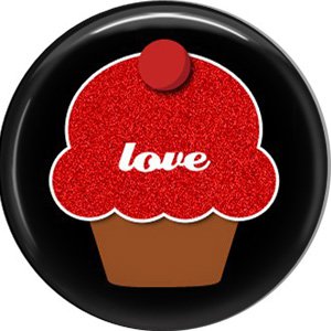 Wild Love Red Love Cupcake Valentine's Day 1 Inch Pinback Button Badge Pin - 2155