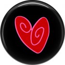 Wild Love Red Abstract Heart Valentine's Day 1 Inch Pinback Button Badge Pin - 2159