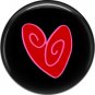 Wild Love Red Abstract Heart Valentine's Day 1 Inch Pinback Button Badge Pin - 2159