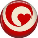 Wild Love Red Swirl Heart Valentine's Day 1 Inch Pinback Button Badge Pin - 2162