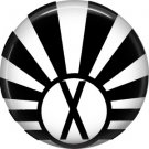Art Deco Sunburst Alphabet Letter X, 1 Inch Button Badge Pin