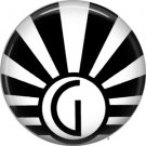 Art Deco Sunburst Alphabet Letter G, 1 Inch Button Badge Pin