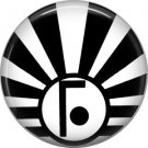 Art Deco Sunburst Alphabet Letter F, 1 Inch Button Badge Pin