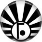 Art Deco Sunburst Alphabet Letter F, 1 Inch Button Badge Pin