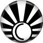 Art Deco Sunburst Alphabet Letter C, 1 Inch Button Badge Pin
