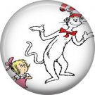 Sally with The Cat in the Hat, Dr. Seuss 1 Inch Pinback Button Badge - 6047