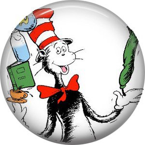The Cat in the Hat Balancing Trick, Dr. Seuss 1 Inch Pinback Button Badge - 6046