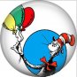 The Cat in the Hat with Balloons, Dr. Seuss 1 Inch Pinback Button Badge - 6043