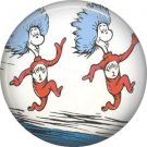 Thing 1 and Thing 2 on the Go, Dr. Seuss 1 Inch Pinback Button Badge - 6041