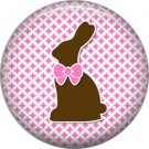 Bunny Love with Pink Bow Easter 1 Inch Button Badge Pin Pinback Button - 2050