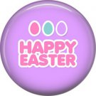 Happy Easter on Purple Background 1 Inch Button Badge Pin Pinback Button - 2056