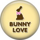 Bunny Love on Yellow Background Easter 1 Inch Button Badge Pin Pinback Button - 2059