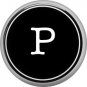 1 Inch Alphabet Letter P Button Badge Pin Resembling Vintage Typewriter Keys