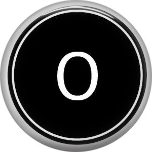 1 Inch Alphabet Letter O Button Badge Pin Resembling Vintage Typewriter Keys