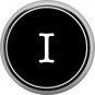1 Inch Alphabet Letter I Button Badge Pin Resembling Vintage Typewriter Keys
