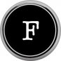 1 Inch Alphabet Letter F Button Badge Pin Resembling Vintage Typewriter Keys