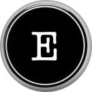 1 Inch Alphabet Letter E Button Badge Pin Resembling Vintage Typewriter Keys