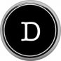 1 Inch Alphabet Letter D Button Badge Pin Resembling Vintage Typewriter Keys