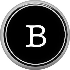 1 Inch Alphabet Letter B Button Badge Pin Resembling Vintage Typewriter ...