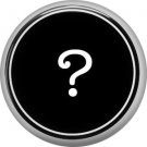 1 Inch Alphabet Question Mark Button Badge Pin Resembling Vintage Typewriter Keys