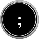1 Inch Alphabet Semicolon Button Badge Pin Resembling Vintage Typewriter Keys