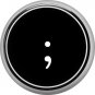 1 Inch Alphabet Semicolon Button Badge Pin Resembling Vintage Typewriter Keys