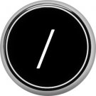 1 Inch Alphabet Slash Mark Button Badge Pin Resembling Vintage Typewriter Keys