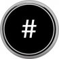 1 Inch Alphabet Hash Tag Number Button Badge Pin Resembling Vintage Typewriter Keys