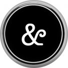 1 Inch Alphabet At Sign Button Badge Pin Resembling Vintage Typewriter Keys