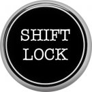 1 Inch Alphabet Shift Lock Button Badge Pin Resembling Vintage Typewriter Keys
