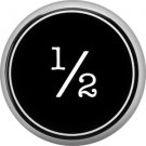 1 Inch Alphabet One Half Button Badge Pin Resembling Vintage Typewriter Keys
