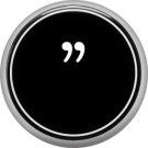 1 Inch Alphabet Quotation Marks Button Badge Pin Resembling Vintage Typewriter Keys