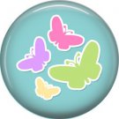 Butterflies on Blue Background 1 Inch Button Badge Pin Pinback Button - 2062